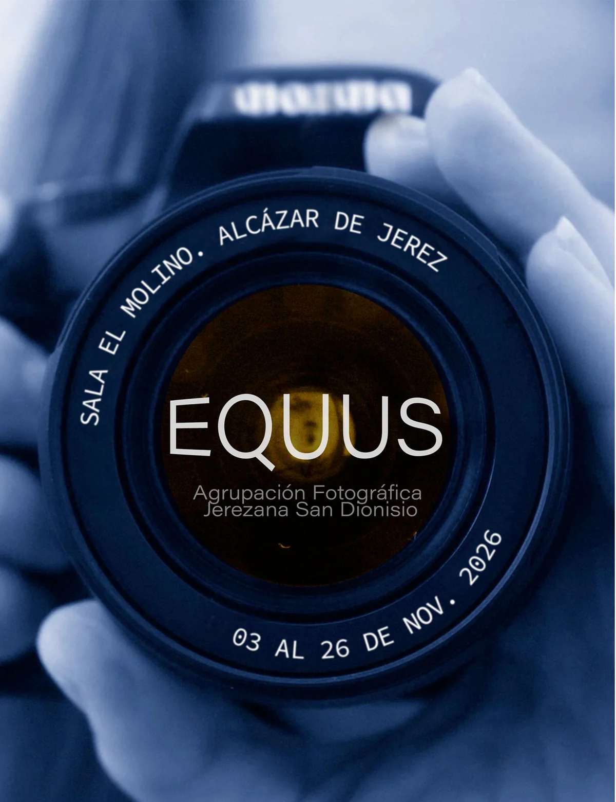 Invitation to the "EQUUS" photography exhibition in the El Molino room of the Alcázar de Jerez