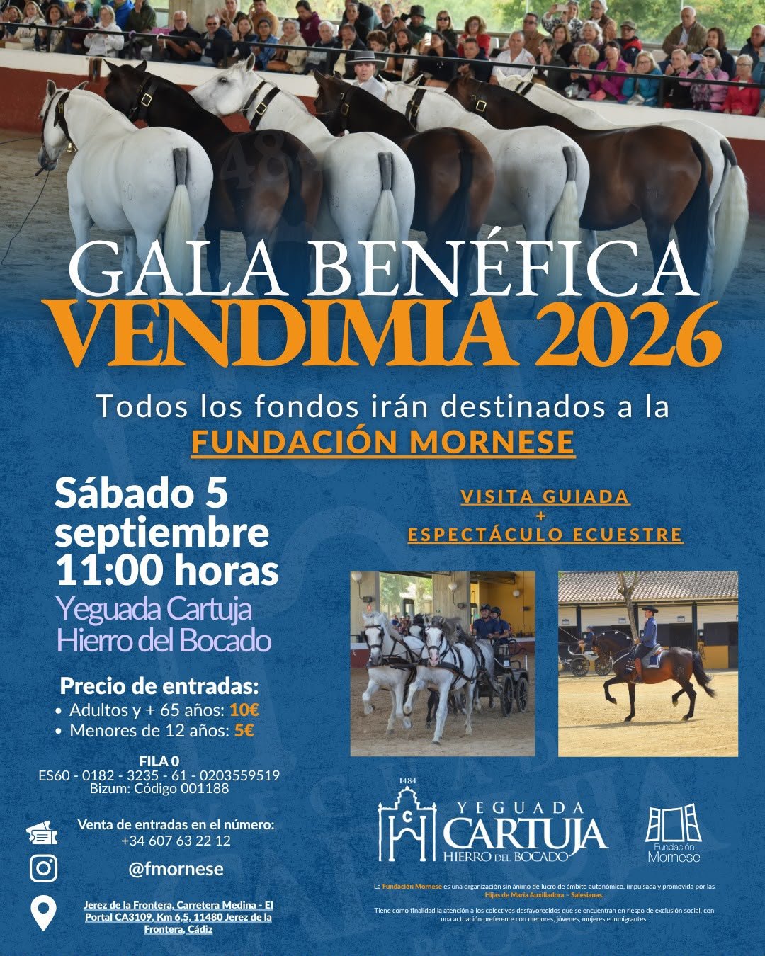 Gala benéfica Vendimia 2026 en la Yeguada Cartuja